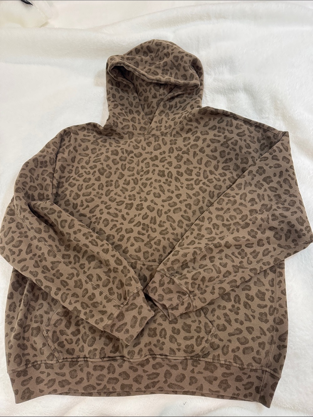 Abercrombie & Fitch Brown Leopard Print Crewneck Hoodie